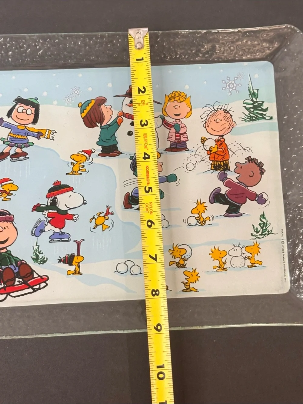 Vtg Charlie Brown Peanuts Christmas Winter Serving Platter Tray - Hallmark